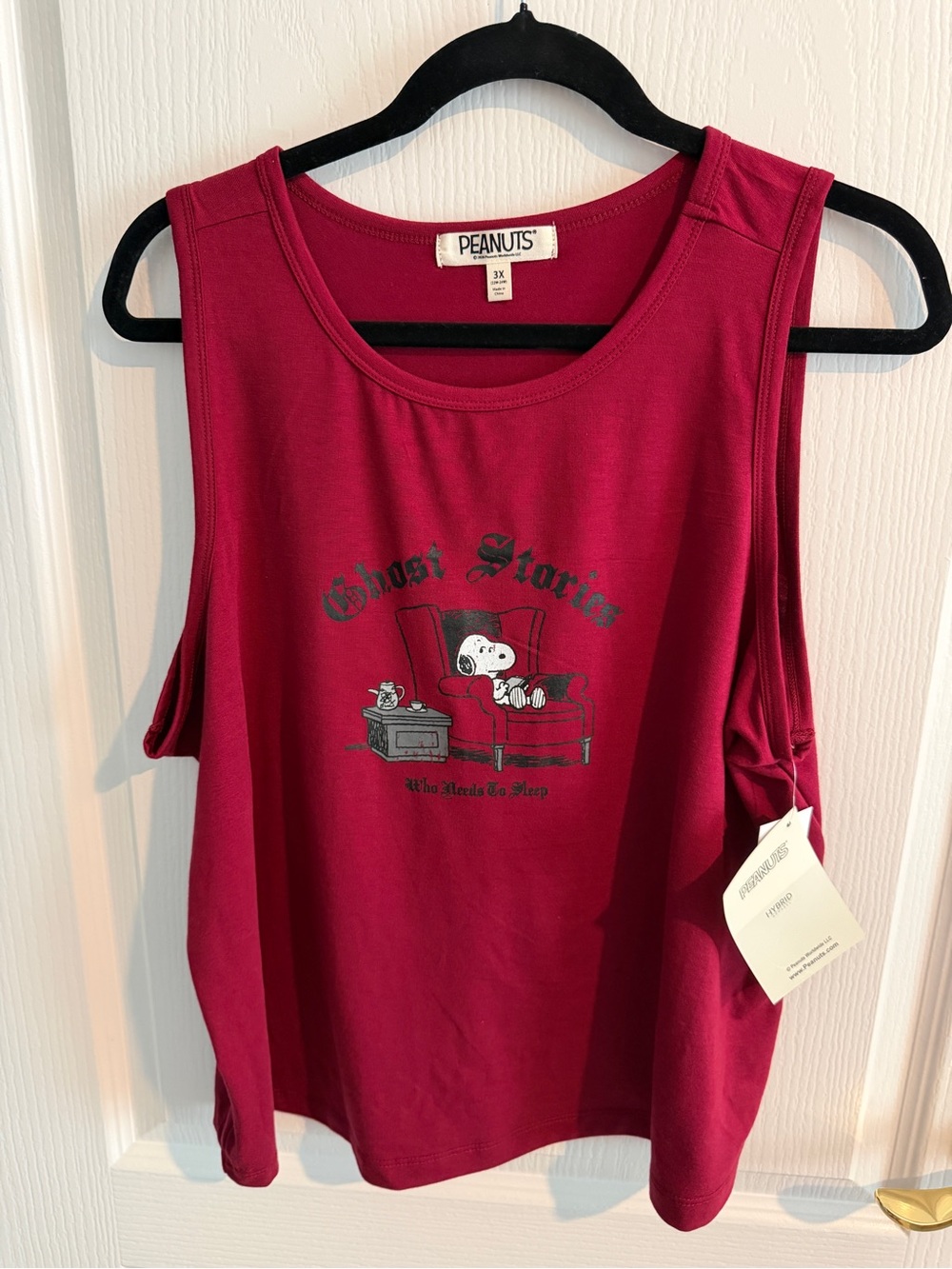 Peanuts Women's Red Sleeveless Graphic Tank Top